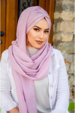 شال جاهز برباط وردي فاتح - Фото 2