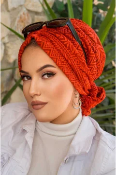 شال برتقالى مميز - Фото 4