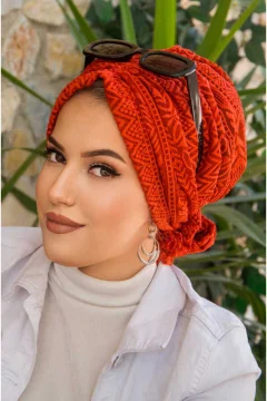 شال برتقالى مميز - Фото 3