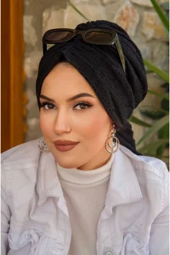 شال من الدانتيل الأسود الفاخر - Фото 3