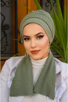 وشاح بونيه باللون الأخضر الباستيل - Фото 3