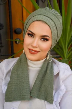 Pastel Green Scarf Bonnet - 40202 - Фото 1