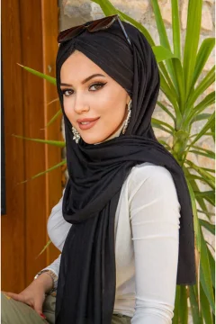 شال أسود برباط قابل للسحب - Фото 2