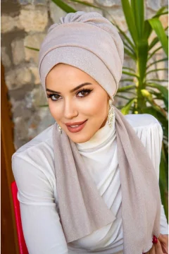 Glittering Pearl Powder Scarf Bonnet - Фото 1