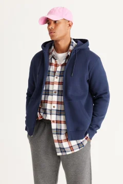Men's Dark Blue Sweatshirt - Фото 1