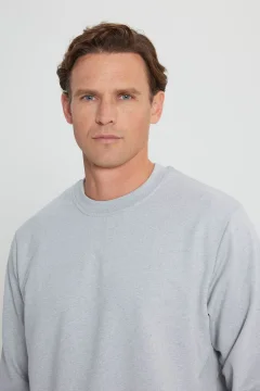 سويت شيرت رجالي رمادي ميلانج - Фото 8