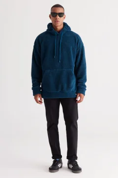 سويت شيرت رجالي كبير الحجم باللون الازرق - Фото 7