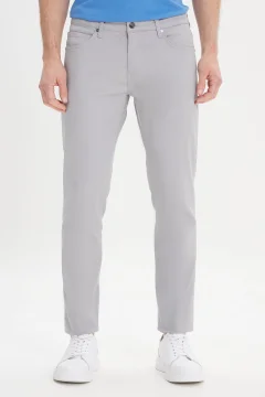 بنطال رجالي رمادي بقصة ضيقة - Фото 2
