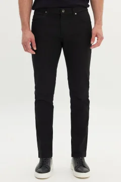 Men's black slim fit trousers - Фото 1