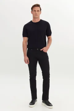 بنطال رجالي أسود بقصة ضيقة - Фото 2