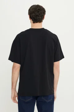 تي شيرت رجالي أسود-أبيض كبير الحجم - Фото 9