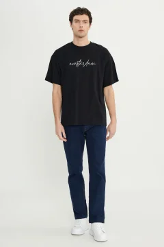 تي شيرت رجالي أسود-أبيض كبير الحجم - Фото 6