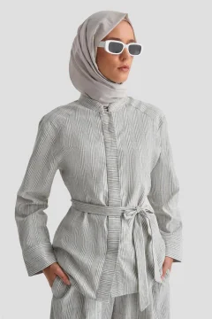 طقم نسائي قطن باللون الرمادي - Фото 7