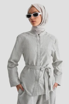Indigo Thick Striped Cotton Set - Фото 1