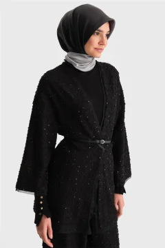 طقم قماش أسود لامع - Фото 7