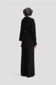 طقم قماش أسود لامع - Фото 5