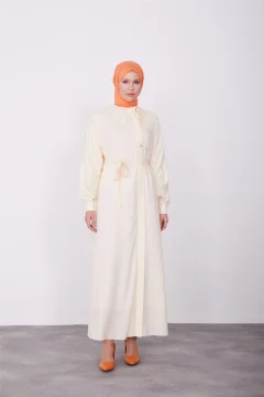 Women's ecru  color dress - Фото 1