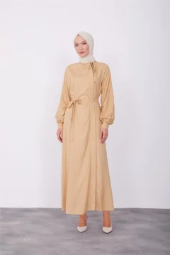 Women's beige dress - Фото 1
