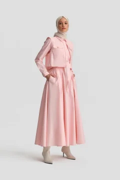 Model Pink Front Tie Suit - Фото 1