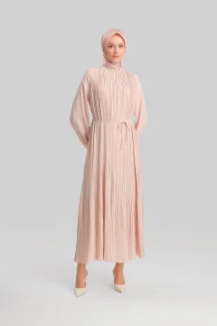 فستان نسائي بلون وردي فاتح - Фото 3