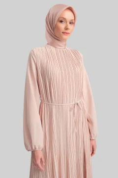 فستان نسائي بلون وردي فاتح - Фото 4