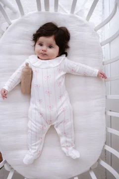 طقم حديثي الولادة مكون من 5 قطع - شريط ووردي - Фото 6