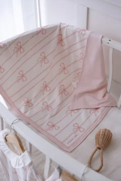 طقم حديثي الولادة مكون من 5 قطع - شريط ووردي - Фото 5