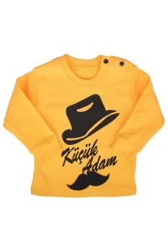 بدلة حديثي ولادة باللون الأصفر والأسود - Фото 7