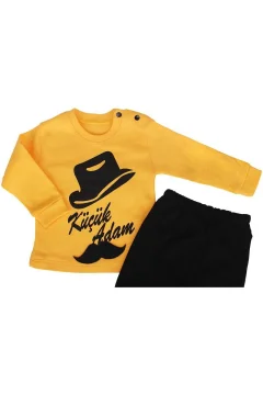 بدلة حديثي ولادة باللون الأصفر والأسود - Фото 6