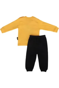 بدلة حديثي ولادة باللون الأصفر والأسود - Фото 8