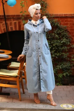 عباية نسائيه انيقه باللون الازرق - Фото 2