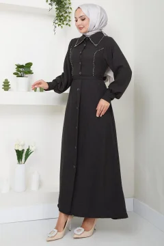 فستان صوفيا أسود مطرز - Фото 2