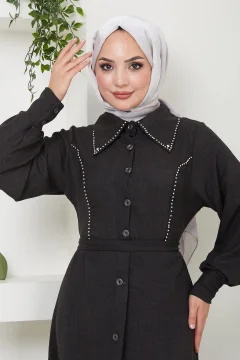 فستان صوفيا أسود مطرز - Фото 8