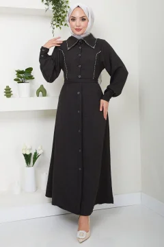 فستان صوفيا أسود مطرز - Фото 3