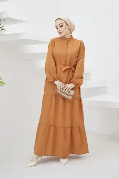 فستان حجاب رائع ذو ياقة وأزرار - Фото 3