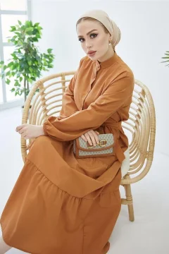 فستان حجاب رائع ذو ياقة وأزرار - Фото 2