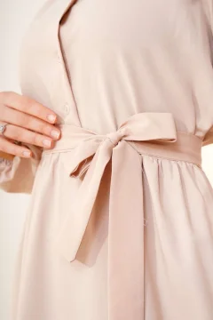 فستان حجاب رائع ذو ياقة وأزرار - Фото 3