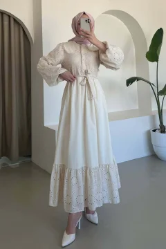 فستان بتفاصيل مطرزة - Фото 7