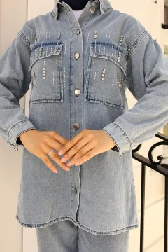 طقم جينز مزين بالأحجار - Фото 3