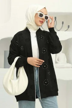 سترة نسائي انيقة مطرزة باللون الاسود - Фото 2