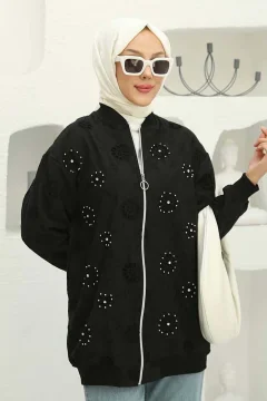 سترة نسائي انيقة مطرزة باللون الاسود - Фото 6