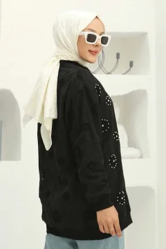 سترة نسائي انيقة مطرزة باللون الاسود - Фото 7