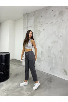 بنطلون نسائي انيق باللون الرمادي - Фото 8