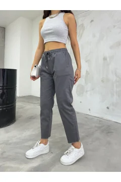 بنطلون نسائي انيق باللون الرمادي - Фото 6