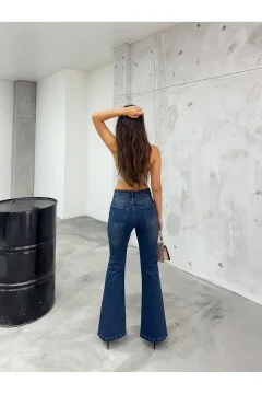 جينز نسائي عالي الخصر قابل للتمدد - Фото 4