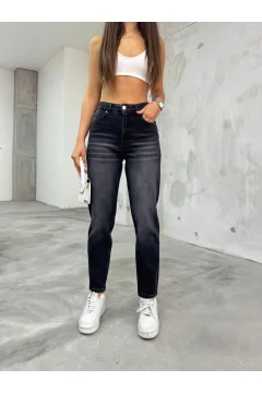 Women's Black High Waist Lycra Stretch Jeans - Фото 1