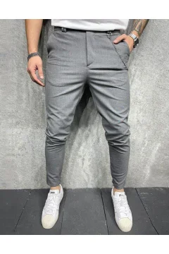بنطلون قماش كلاسيكي مقطوع إيطالي أنثراسايت - Фото 1