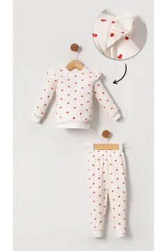 طقم قطن أبيض للفتيات الصغيرات - Фото 5