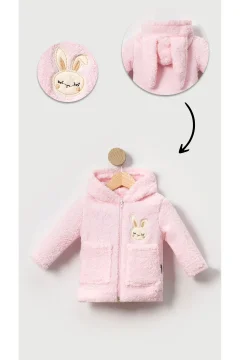 سترة صوفية للفتيات الصغيرات باللون الوردي - Фото 4