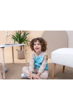 مجموعة علوية وسفلية للأطفال بغطاء للرأس منقوشة - Фото 7